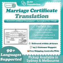 Load image into Gallery viewer, Marriage Certificate(By NAATI-Certificated Translator)