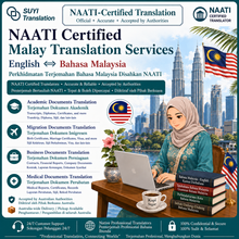 Load image into Gallery viewer, Malaysia-Australia NAATI-Certified Translation Services  Perkhidmatan Terjemahan Bertauliah NAATI Malaysia-Australia
