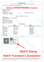 Load image into Gallery viewer, Birth Certificate (NAATI-Certificated) Accepted - By Australian Department of Immigration
